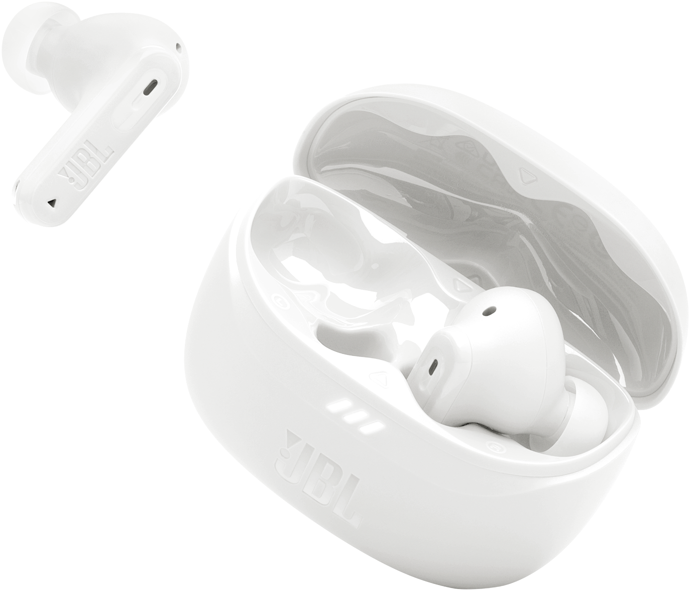 Bluetooth-Freisprecheinrichtung JBL Tune Beam 2, TWS, ANC, MultiPoint, Weiß JBLTBEAM2WHT