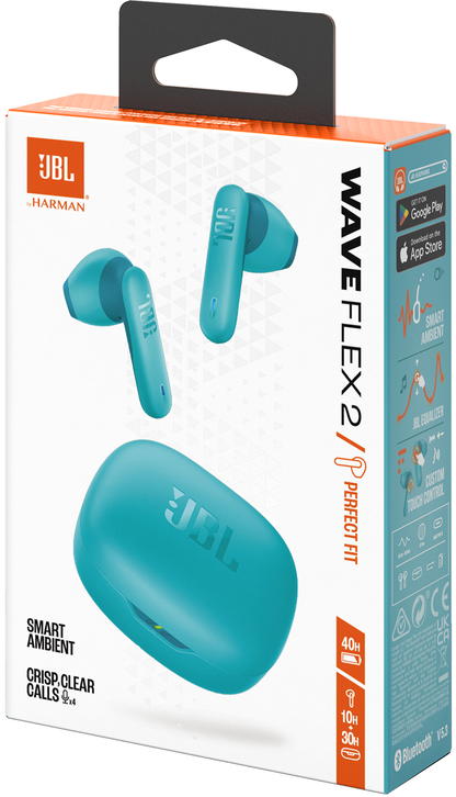 Bluetooth-Freisprecheinrichtung JBL Wave Flex 2, TWS, ANC, MultiPoint, Blau JBLWFLEX2BLU