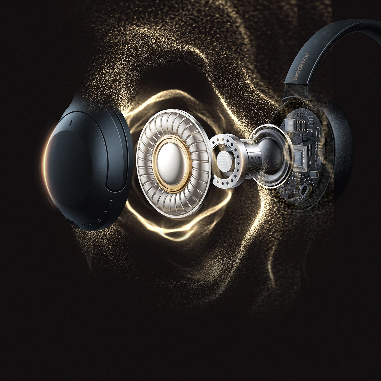 Bluetooth-Headset Joyroom JR-JH2, A2DP, ANC, Schwarz