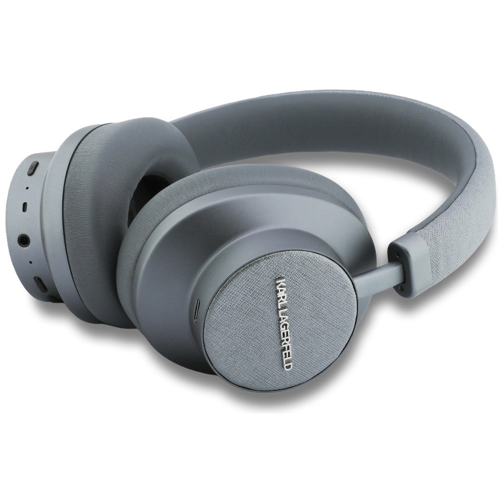 Handsfree Bluetooth Karl Lagerfeld Saffiano Elongated, A2DP, ANC, Grau