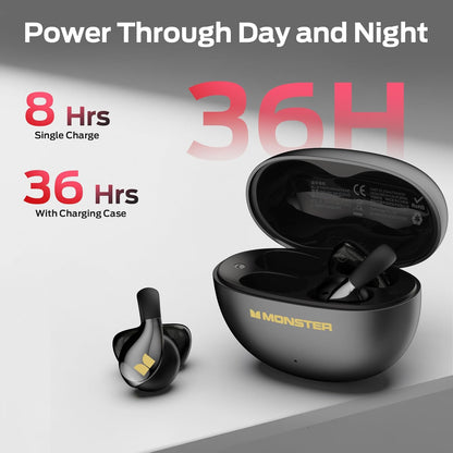 Bluetooth-Headset Monster AC225, TWS, Schwarz