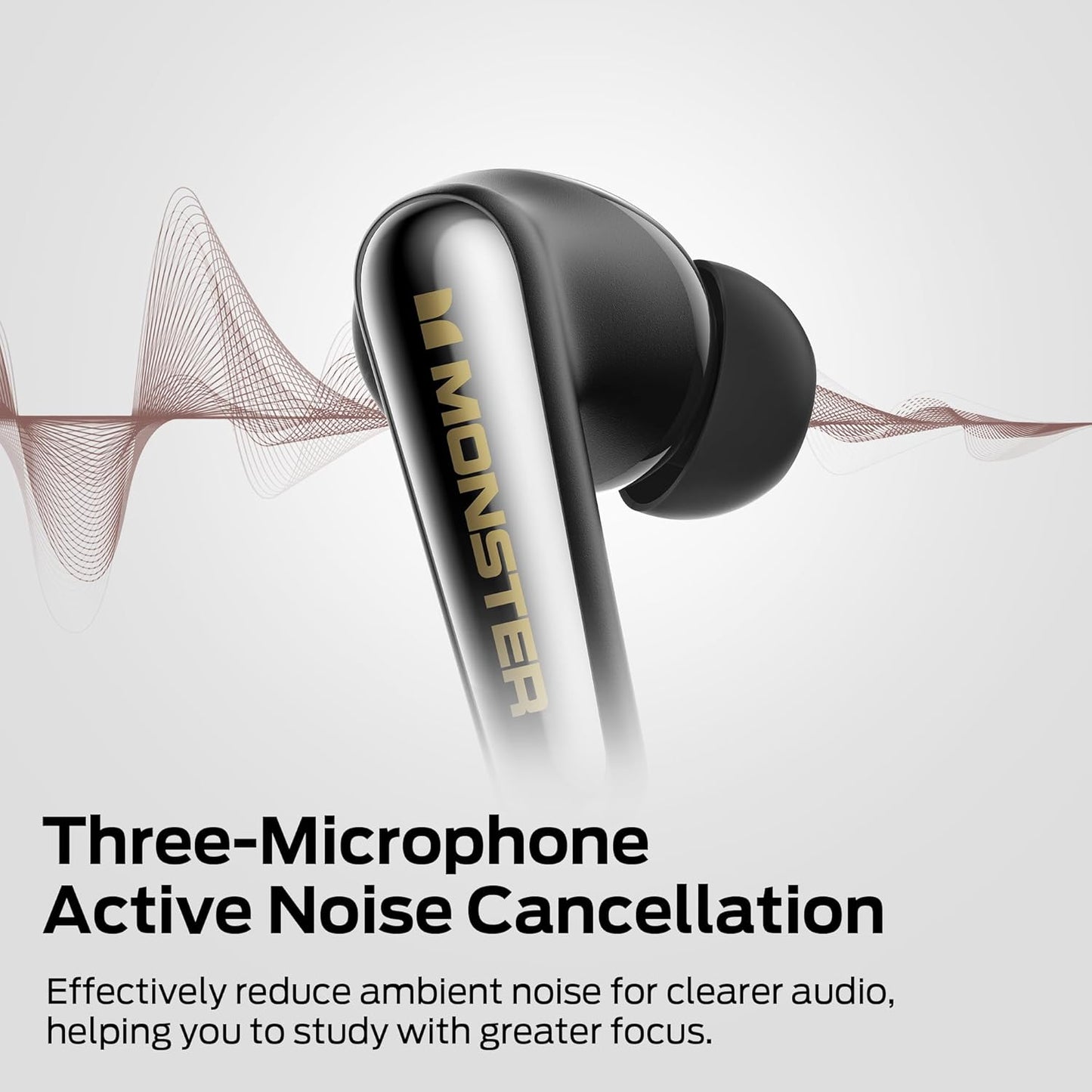 Bluetooth-Headset Monster Clarity 200, TWS, ANC, Schwarz