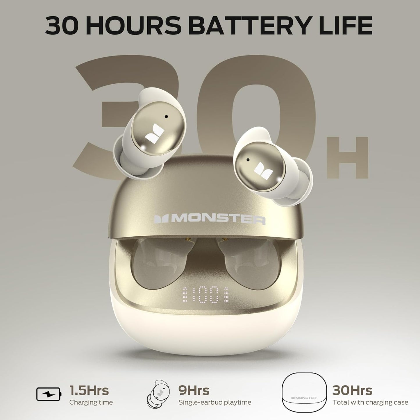 Bluetooth-Headset Monster Sleep Ear200, TWS, ANC, Gold