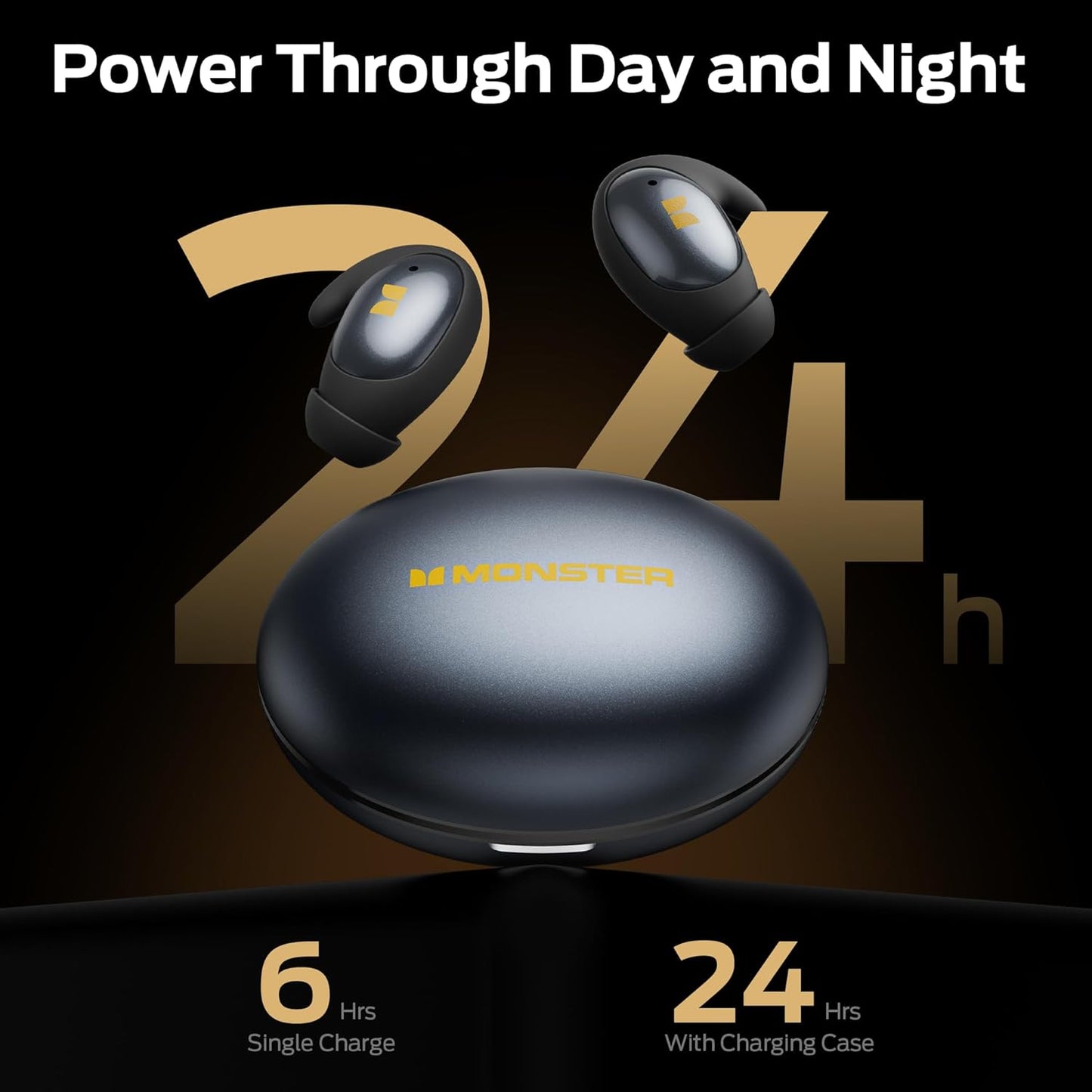 Bluetooth-Headset Monster Sleep Ear100, TWS, Schwarz