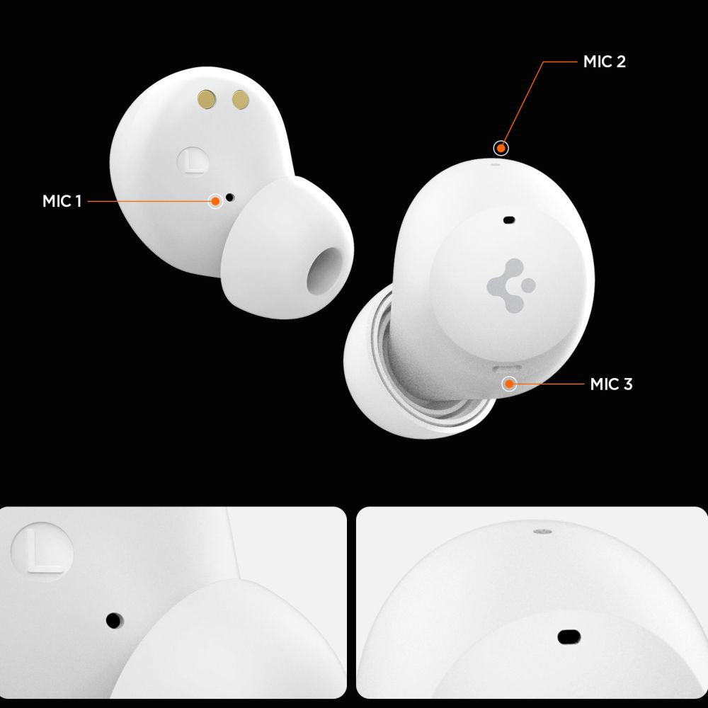 Handsfree Bluetooth Spigen SA2401, TWS, ANC, Weiß ASD07963