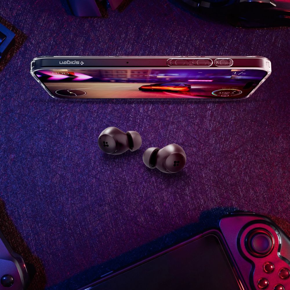 Handsfree Bluetooth Spigen SA2401, TWS, ANC, Schwarz ASD07887