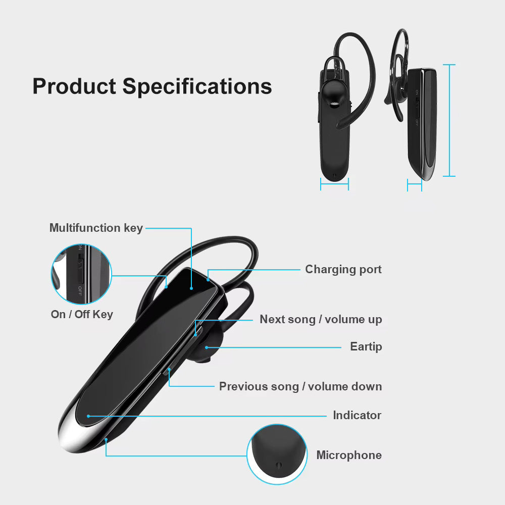 Handsfree Bluetooth Techsuit CB1 UrbanEar, A2DP, Schwarz