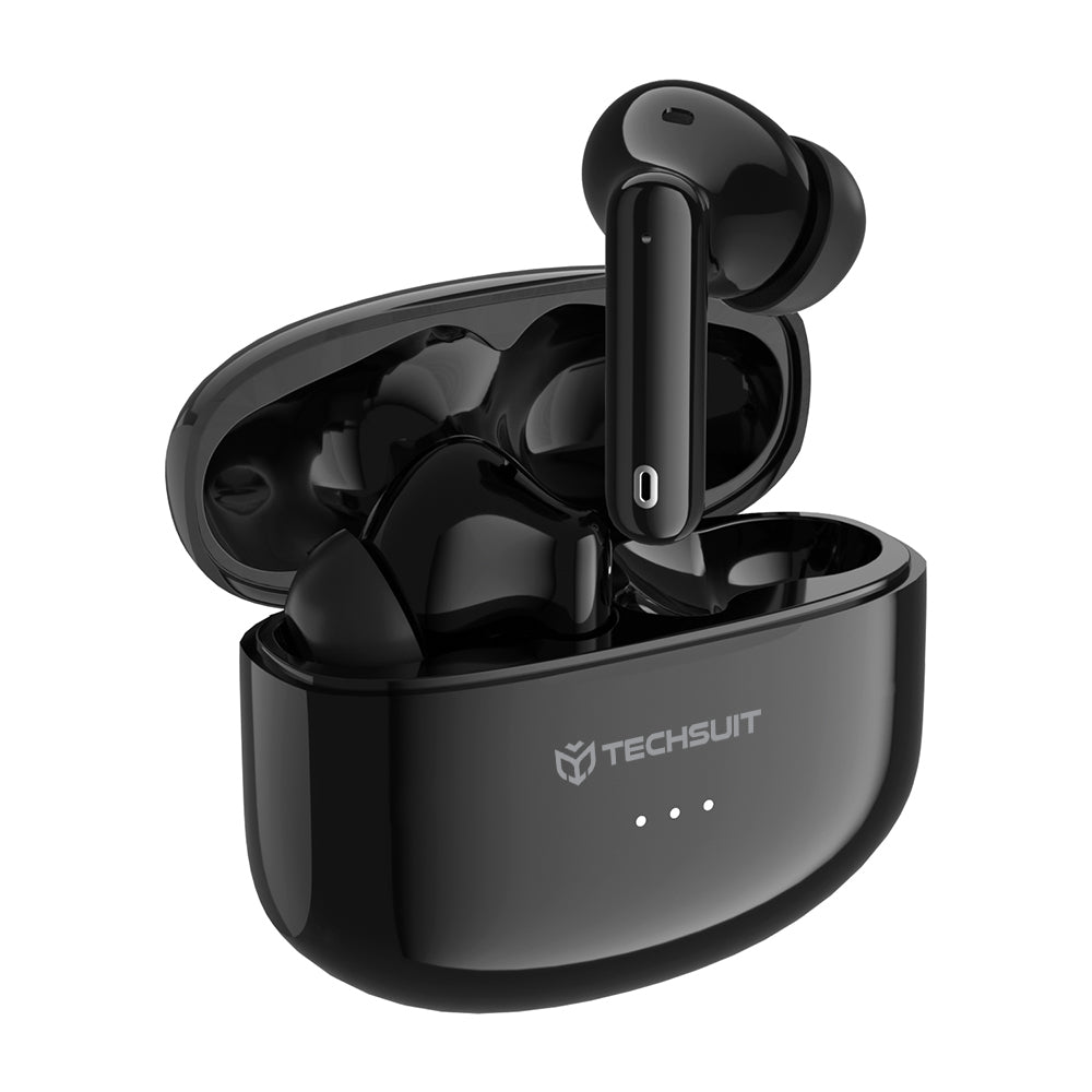 Handsfree Bluetooth Techsuit CW1 Audira Pro, TWS, ANC, Schwarz