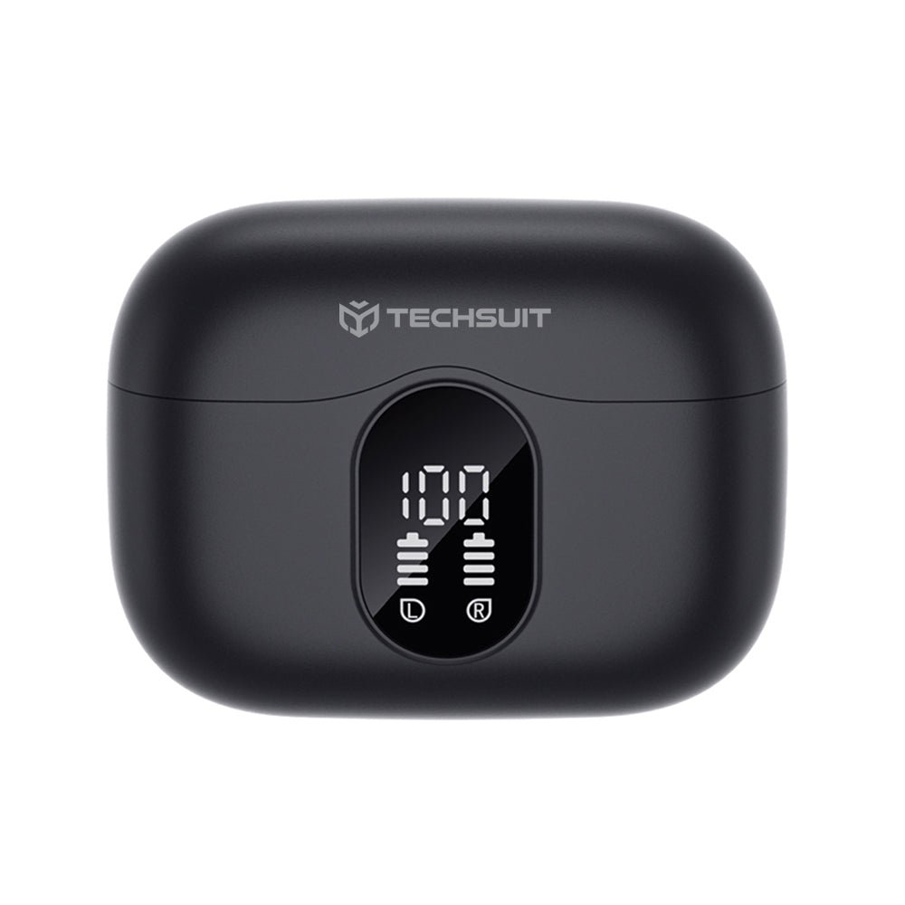 Handsfree Bluetooth Techsuit CW3 WaveBeat 100, TWS, ANC, Black