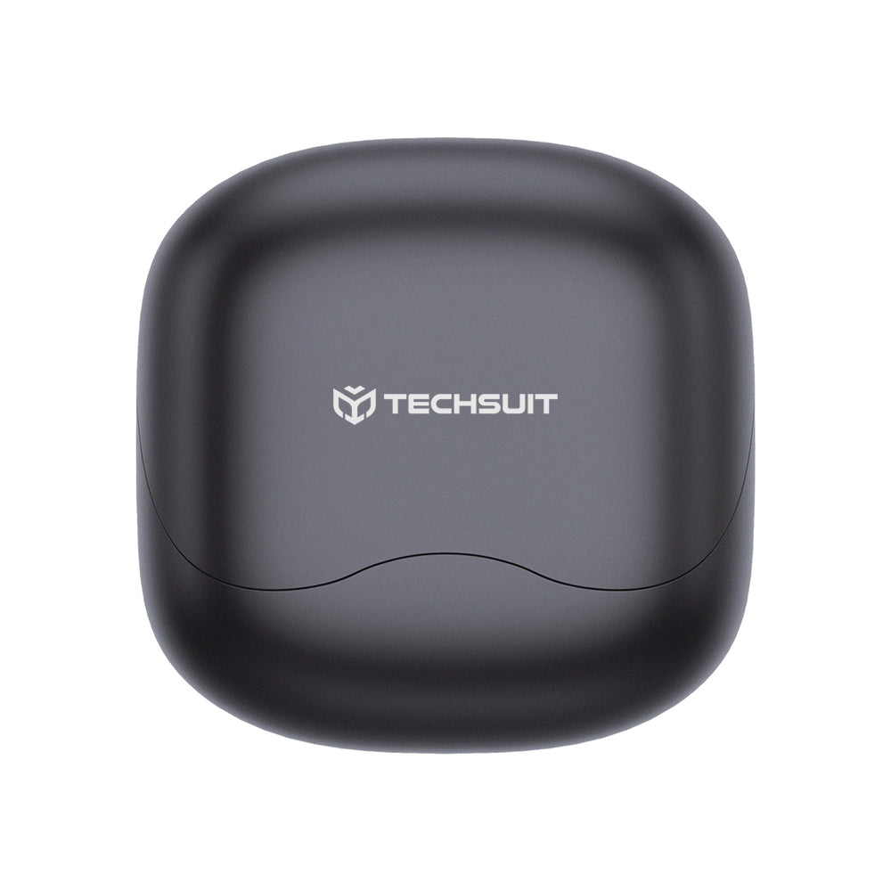 Handsfree Bluetooth Techsuit CW5 EchoFit Pro, TWS, ANC, MultiPoint, Schwarz