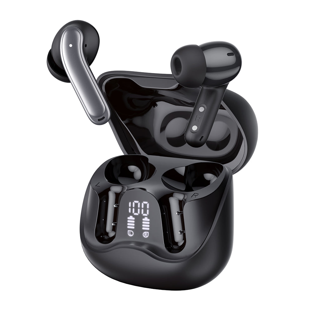 Handsfree Bluetooth Techsuit CW5 EchoFit Pro, TWS, ANC, MultiPoint, Schwarz