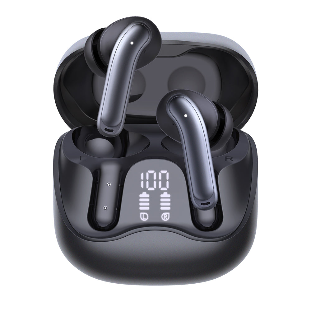 Handsfree Bluetooth Techsuit CW5 EchoFit Pro, TWS, ANC, MultiPoint, Schwarz