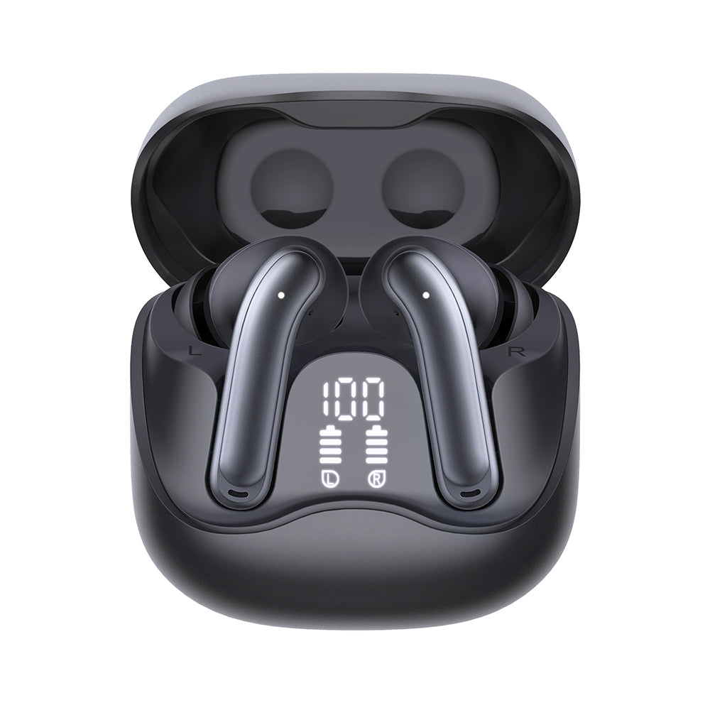 Handsfree Bluetooth Techsuit CW5 EchoFit Pro, TWS, ANC, MultiPoint, Schwarz