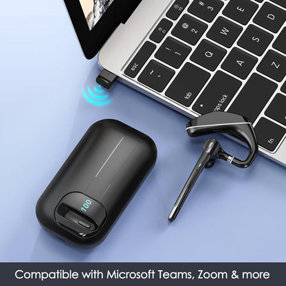 Bluetooth-Callcenter-Headset Techsuit Hearyo A6L, Schwarz