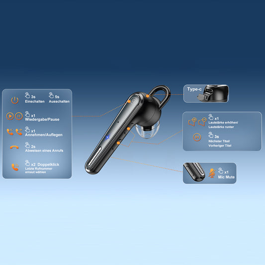 Freisprech-Bluetooth Techsuit Voicera CB3, A2DP, Schwarz