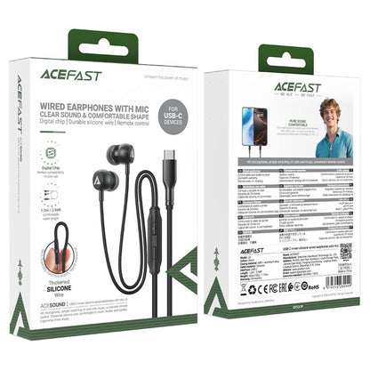 Handsfree USB-C Acefast L8, 1,2 m, Grau
