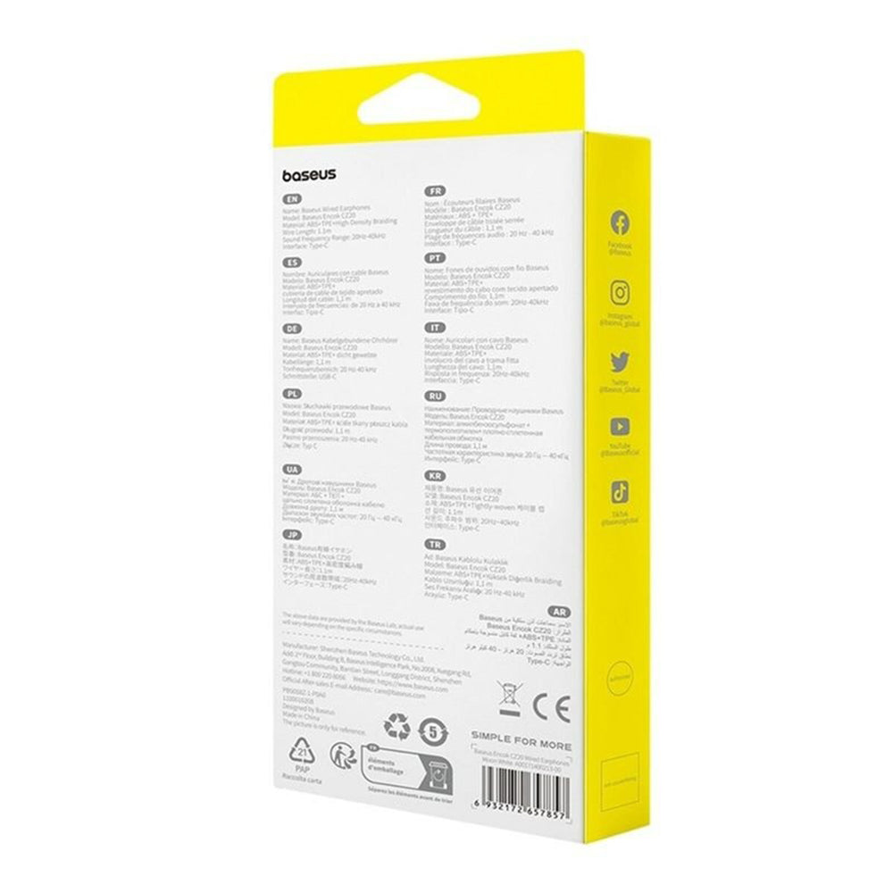 Handsfree USB-C Baseus Encok CZ20, Weiß A00171400213-00