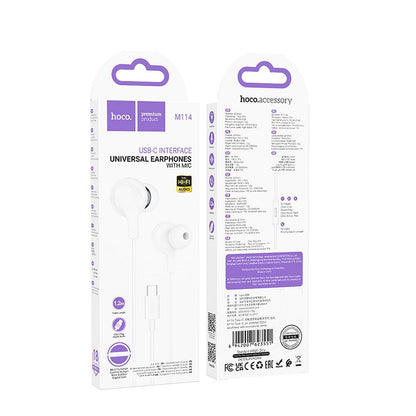 Handsfree USB-C HOCO M114, Weiß