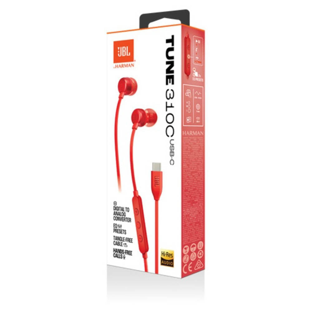 Handsfree USB-C JBL Tune 310C, Rot JBLT310CRED