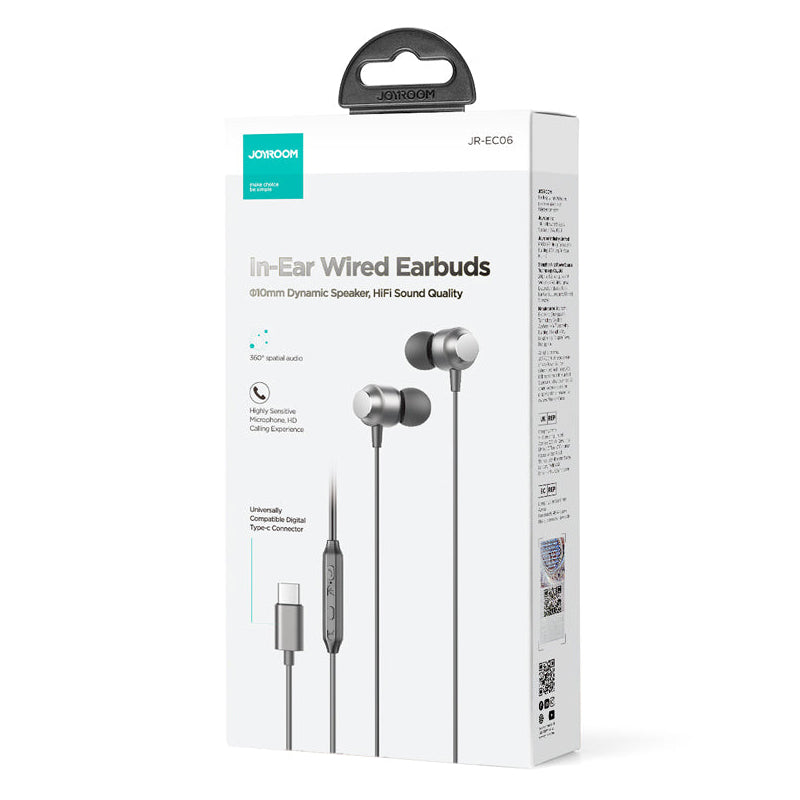 Handsfree USB-C Joyroom JR-EC06, Gray