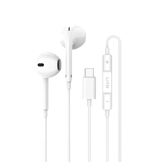 Handsfree USB-C Lito LF01T, 1.2m, White