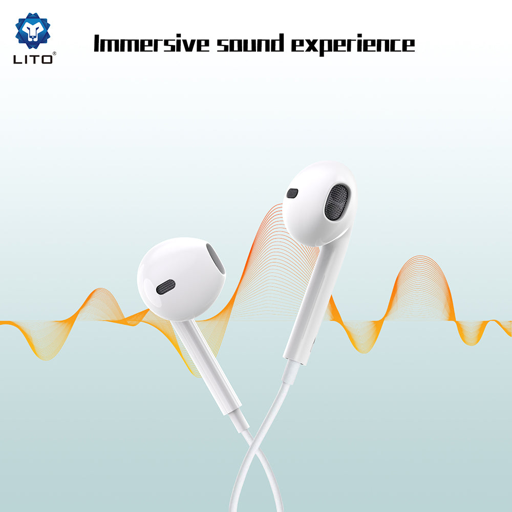 Handsfree USB-C Lito LF01T, 1,2m, Weiß