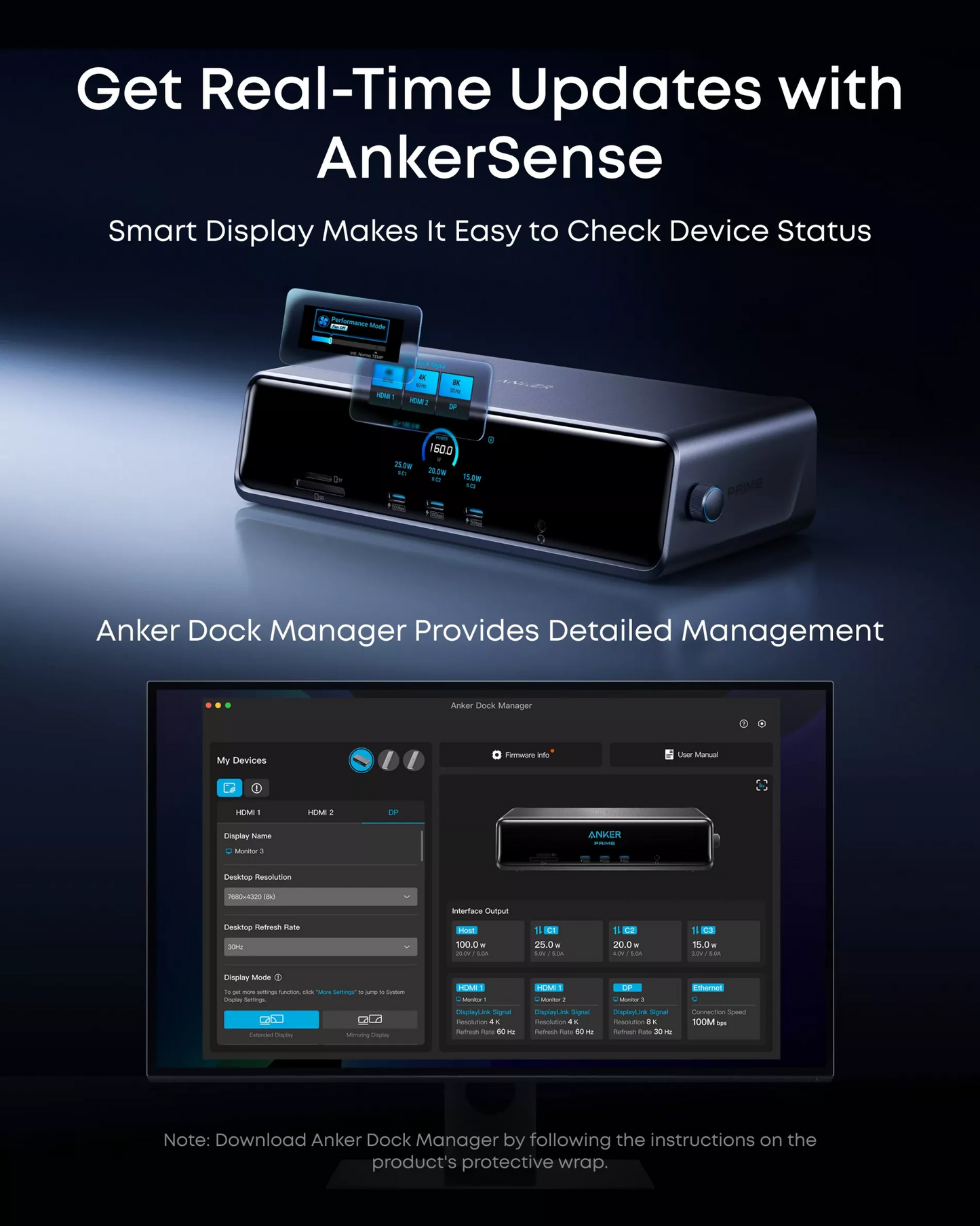 Multifunktionaler Hub Anker Prime, 3 x USB-A - 4 x USB-C - 1 x Display Port - 2 x HDMI - 1 x 3,5 mm Klinke - 1 x RJ45 - 1 x SD - 1 x microSD, Grau A83B33A1
