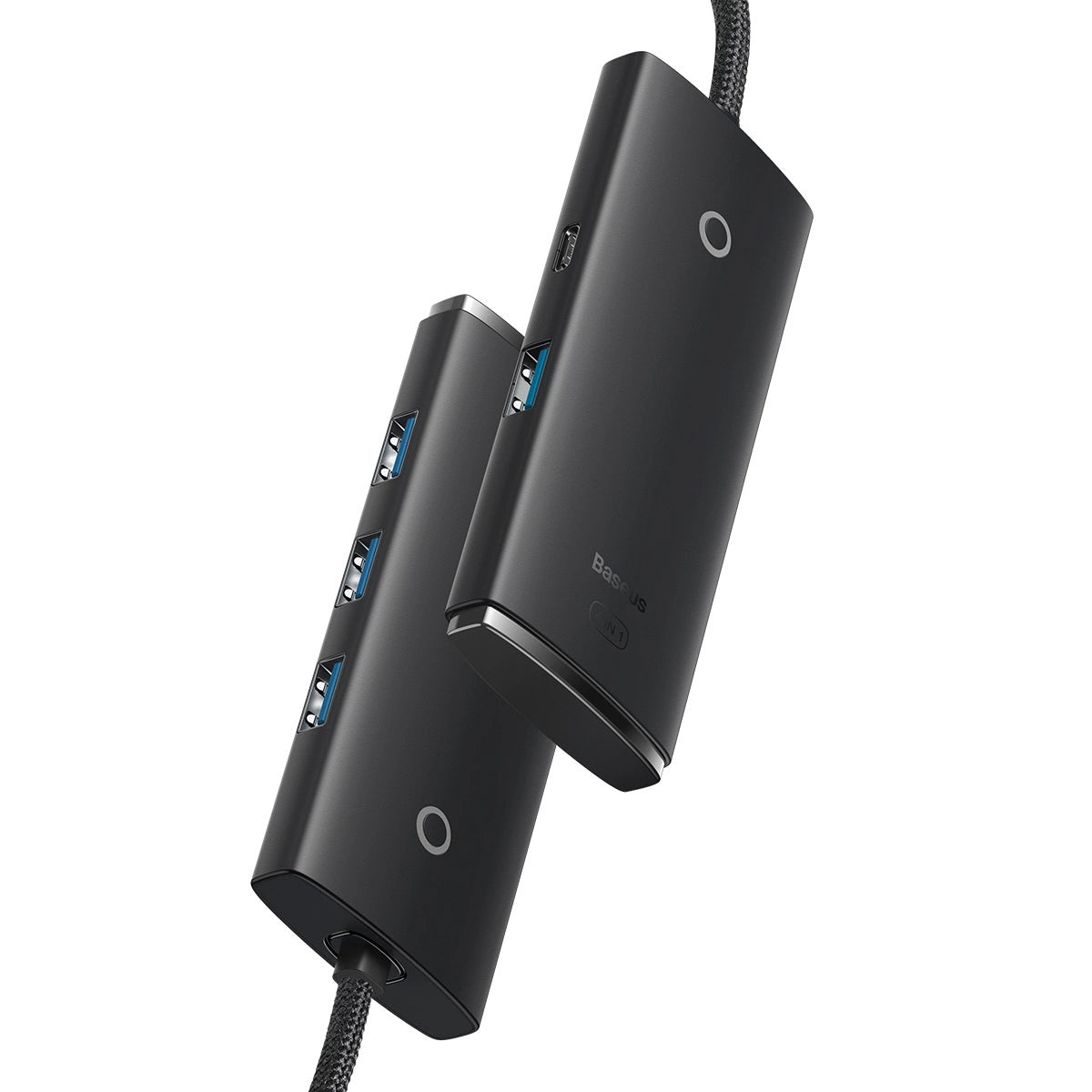 Baseus Lite USB Hub, 4 x USB-A 3.0 - 1 x USB-C, 2m, Black WKQXX030201