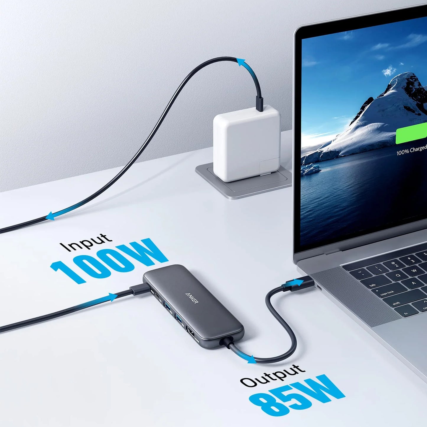 Hub USB-C Anker 332, 2 x USB-A - 2 x USB-C - 1 x HDMI, Grau A8355H11