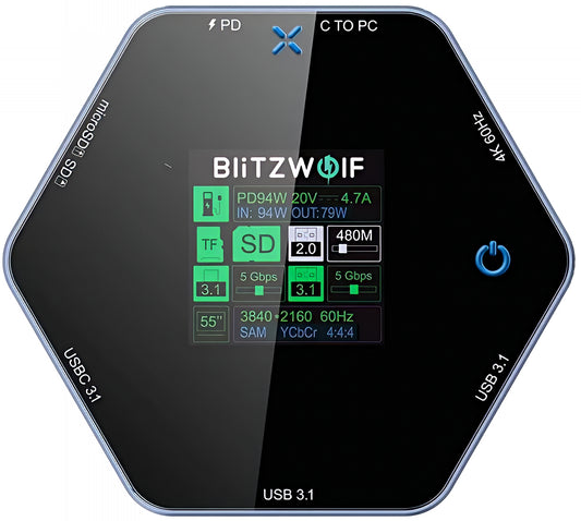 USB-C Hub BlitzWolf BW-TH16, 8in1, Grau