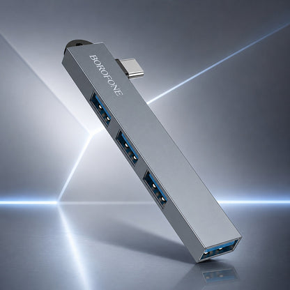 USB-C Hub Borofone FH1A, 4in1, Grau