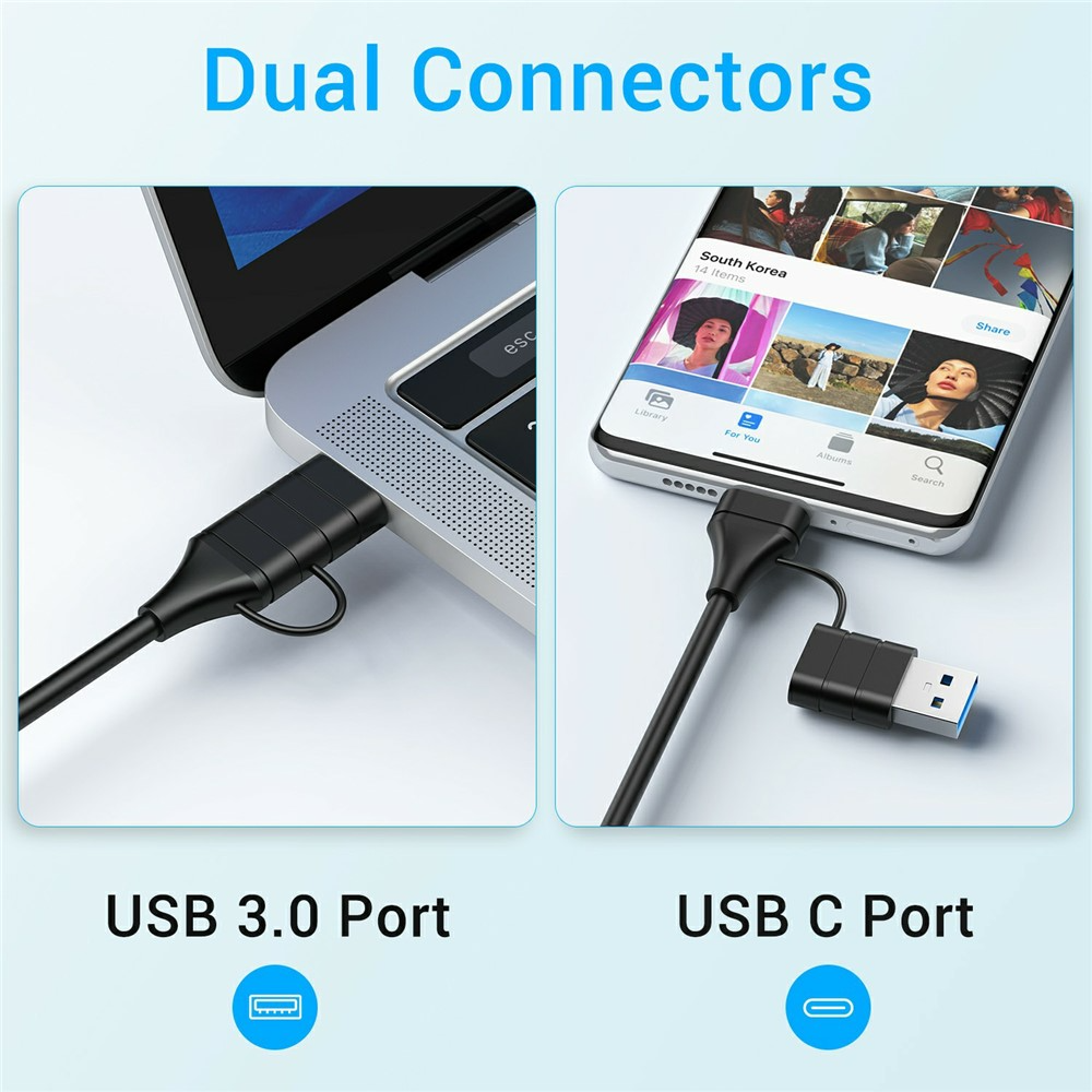 USB-C Hub mit QI Wireless Charging OEM YC7209, 10in1, Grau