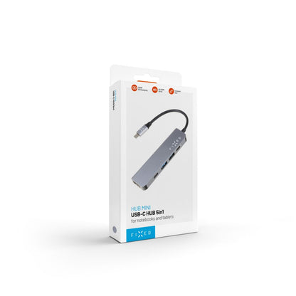 USB-C Hub Fixed, 4in1, Grau