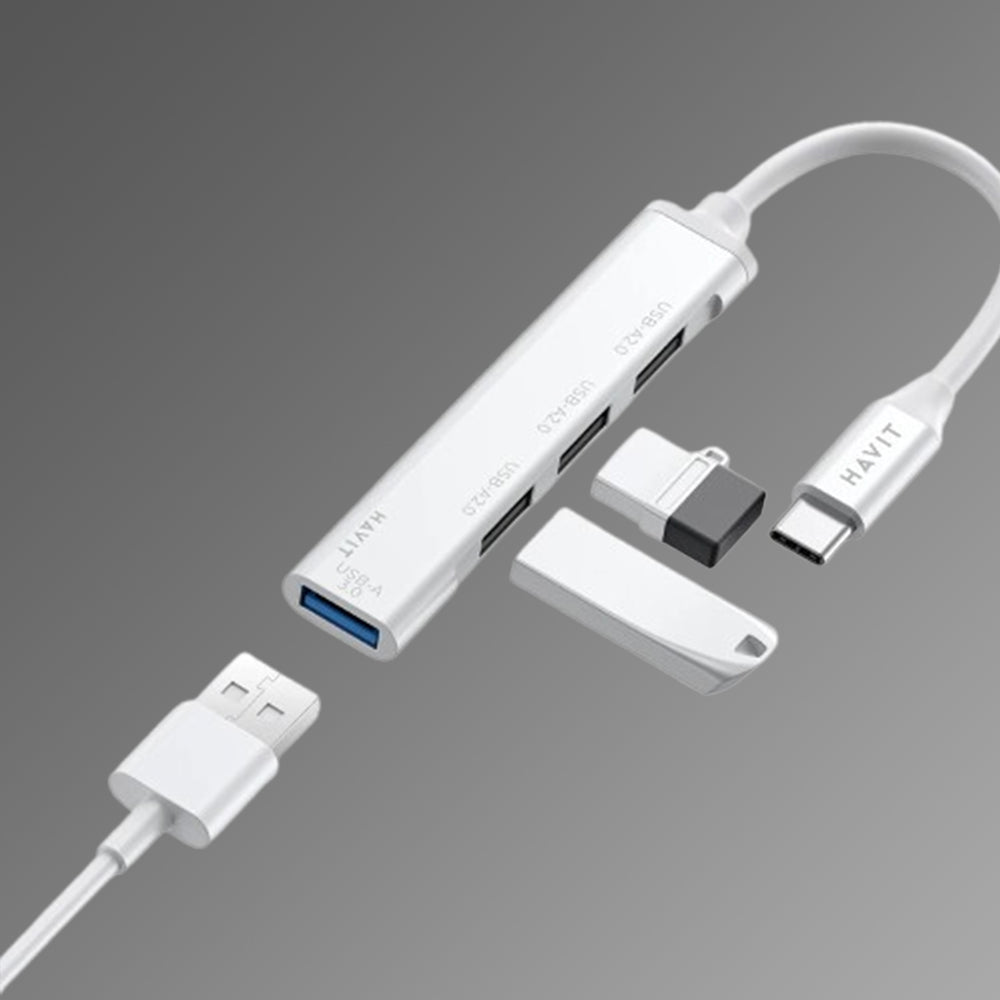 USB-C Hub HAVIT HB41, 4in1, Silber