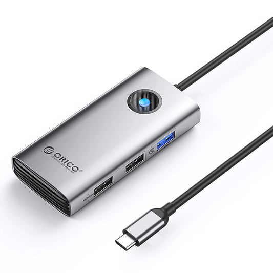 USB-C Hub Orico PW11-5P, 1 x USB-A 3.0 - 2 x USB-A - 1 x USB-C - 1 x HDMI, Grau