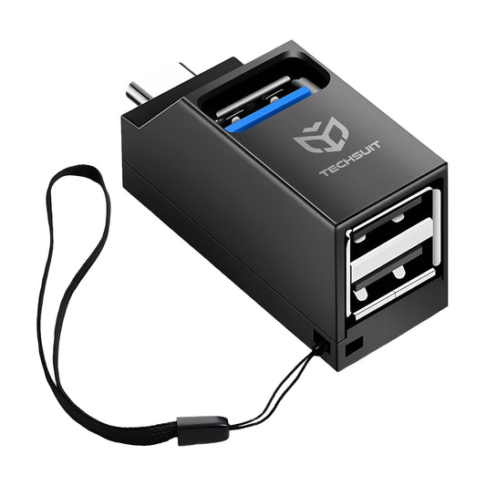USB-C Hub Techsuit H10 EchoLink, 3in1, Schwarz