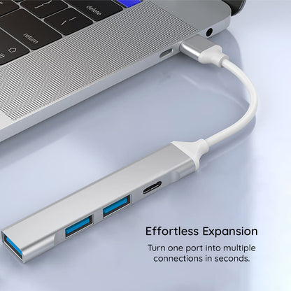 Hub USB-C Techsuit H18 PolarisBridge, 4in1, Weißgrau