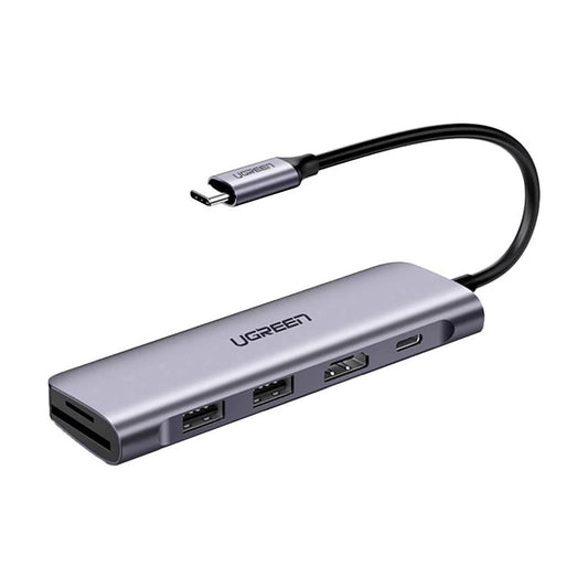 Hub USB-C UGREEN CM195 (15214), 2 x USB-A 3.0 - 1 x USB-C - 1 x HDMI - 1 x SD - 1 x microSD, Grau