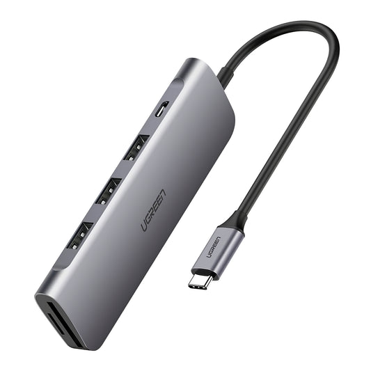 Hub USB-C UGREEN CM195, 2 x USB-A - 1 x USB-C - 1 x HDMI - 1 x SD - 1 x microSD, Grau