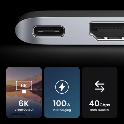UGREEN CM380 USB-C Hub (80856) für Apple MacBook Pro / Air Serie, 2 x USB-A 3.0 - 1 x USB-C - 1 x HDMI - 1 x SD - 1 x microSD