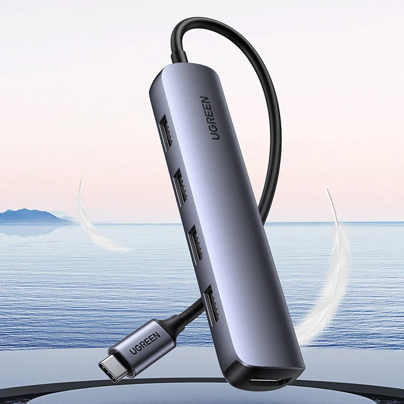 Hub USB-C UGREEN CM417, 4 x USB-A 3.2 - 1 x HDMI, Grau