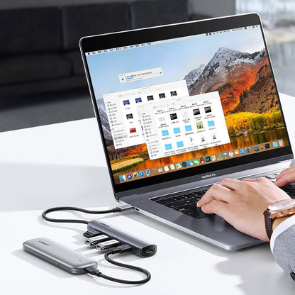 Hub USB-C UGREEN CM417, 4 x USB-A 3.2 - 1 x HDMI, Grau