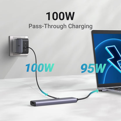 Hub USB-C UGREEN CM478, 1 x USB-A 3.0 - 2 x USB-A - 1 x USB-C - 1 x HDMI, Grau