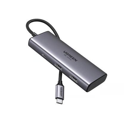 Hub USB-C UGREEN CM498 (15852), 2 x USB-A 3.0 - 2 x USB-C - 2 x HDMI, Grau