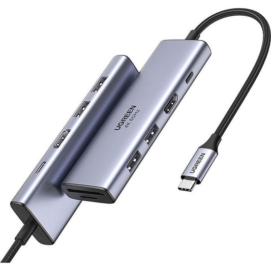 Hub USB-C UGREEN CM511 (60384), 2 x USB-A 3.0 - 1 x USB-C - 1 x HDMI - 1 x SD - 1 x microSD, Grau