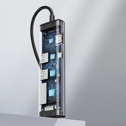 Hub USB-C UGREEN CM512 (90568), 2 x USB-A 3.0 - 1 x USB-C - 1 x HDMI - 1 x RJ45 - 1 x SD - 1 x microSD, Grau