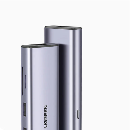 Hub USB-C UGREEN CM512 (90568), 2 x USB-A 3.0 - 1 x USB-C - 1 x HDMI - 1 x RJ45 - 1 x SD - 1 x microSD, Grau