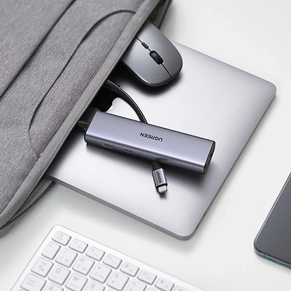 UGREEN CM512 USB-C Hub, 2 x USB-A 3.0 - 1 x USB-C - 1 x HDMI - 1 x SD - 1 x microSD - RJ45, Gray