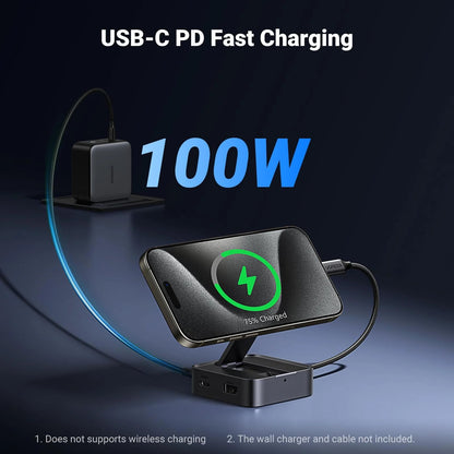 Hub USB-C UGREEN CM801, 1 x USB-A 3.0 - 2 x USB-C - 1 x HDMI, Grau