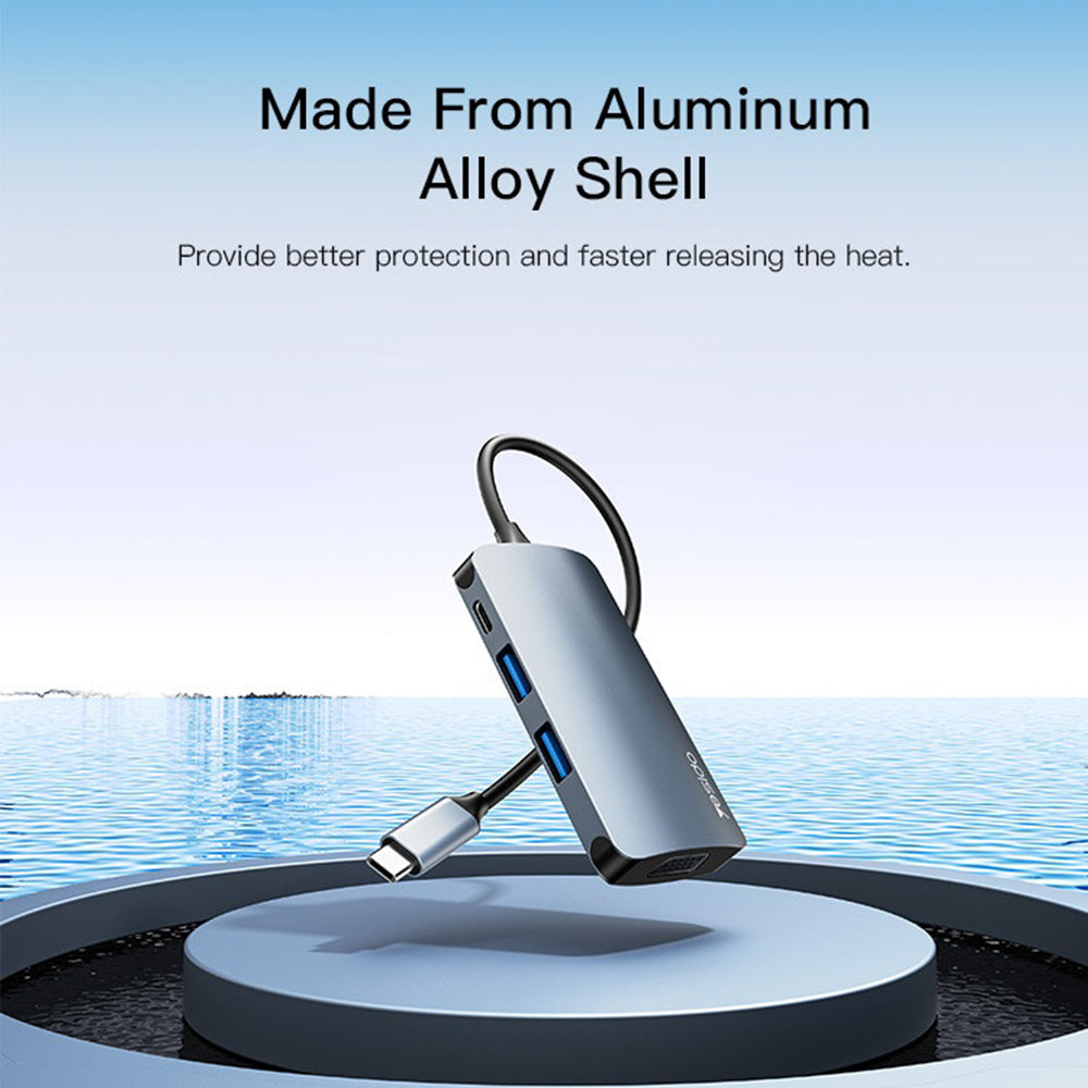 USB-C Hub Yesido HB16, 7in1, Grau